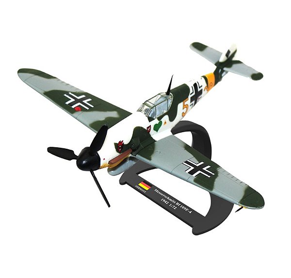 Avião da 2ª Guerra MESSERSCHMITT BF-109 - METAL - 1:72 - com hélice móvel