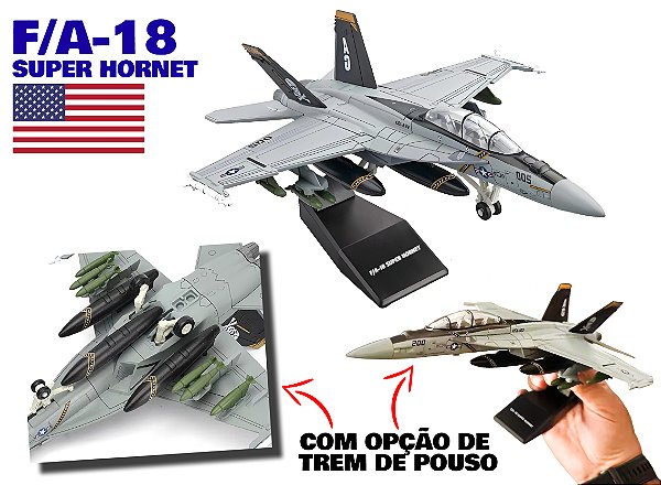 F/A-18 Super Hornet (TOP GUN MAVERICK) - 26cm - Com opção de trem de pouso e partes móveis