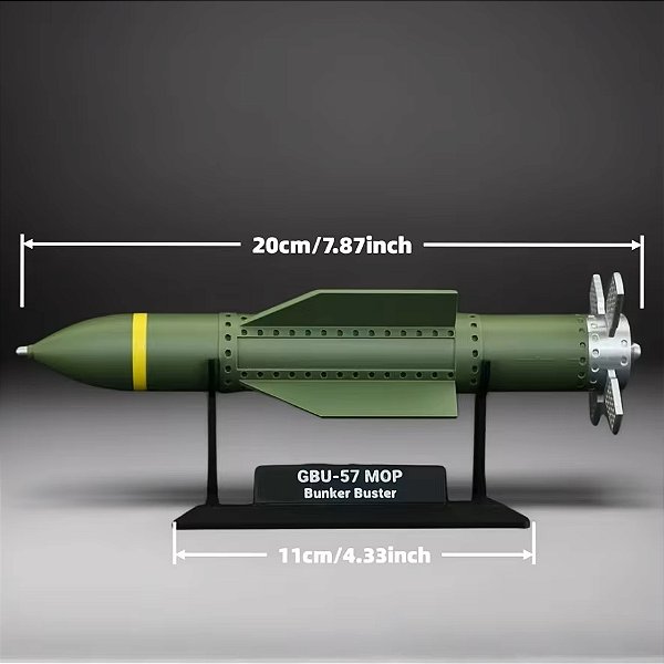 Réplica da bomba GBU-57 MOP (B-2 Spirit) - Impressão 3d de alta qualidade