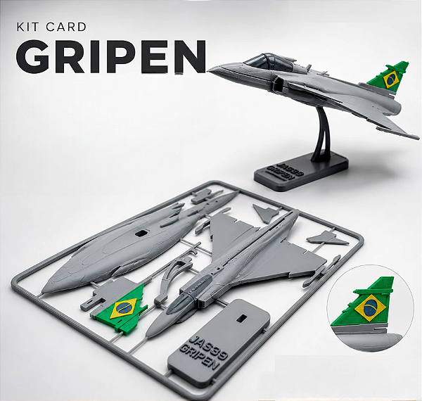 Kit Card F-39 Gripen do Brasil - 1:100 - Feito em impressora 3D