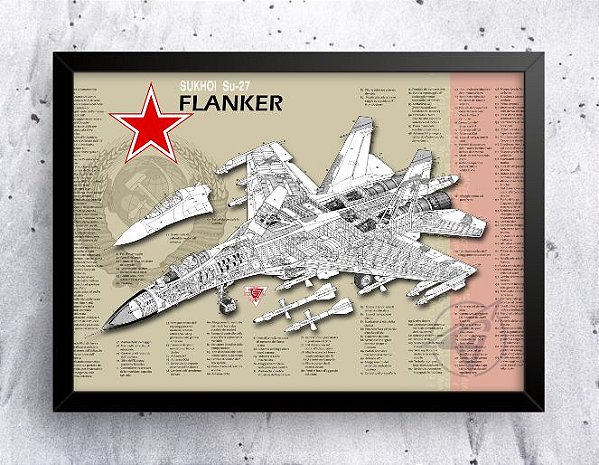 Quadro - SU-27 Flanker (20cm x 30cm) (cód. 5-6)
