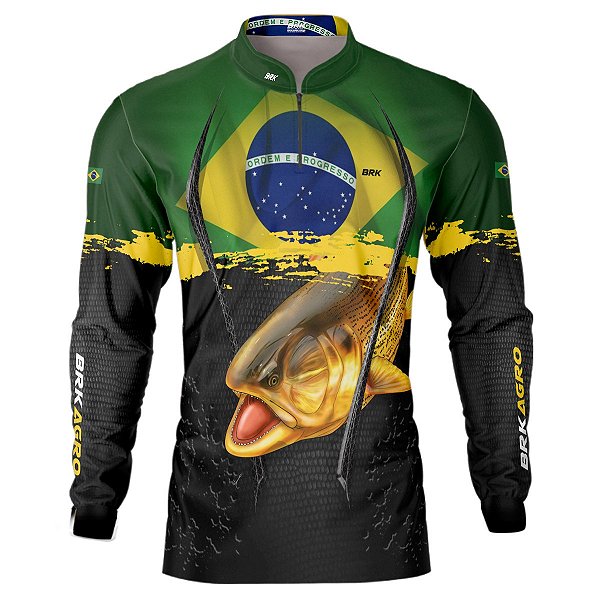 Camisa Agro BRK Dourado Brasil com UV50 +