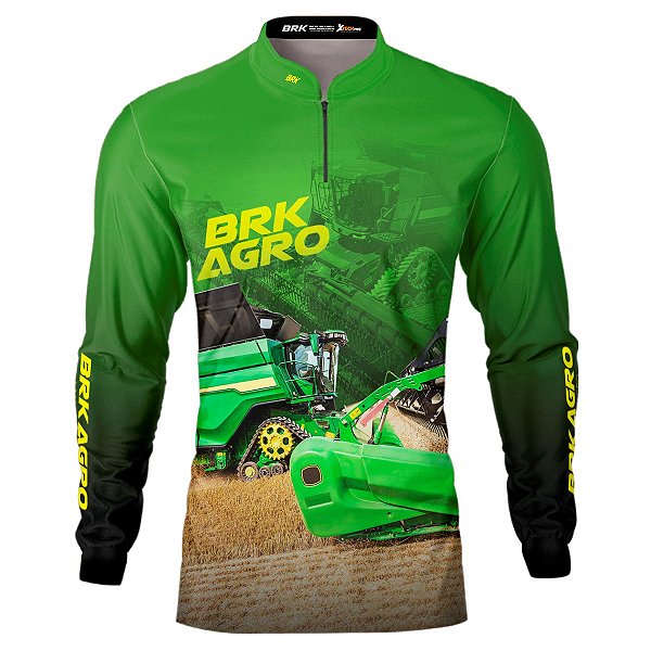 Camisa Agro BRK Colheitadeira X9 Verde com UV50+
