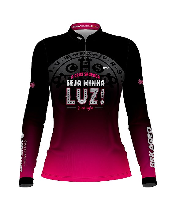 Camisa Agro BRK A Cruz Sagrada Seja Minha Luz com Proteção UV50+