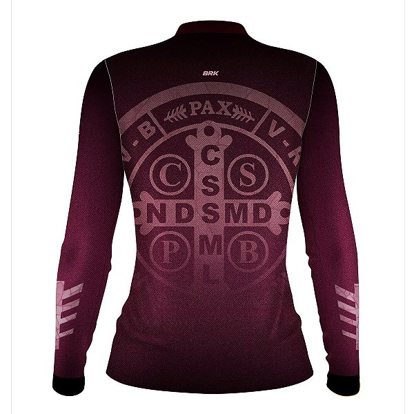 Camisa Agro BRK Medalha de São Bento Rosa e Preto com UV50+