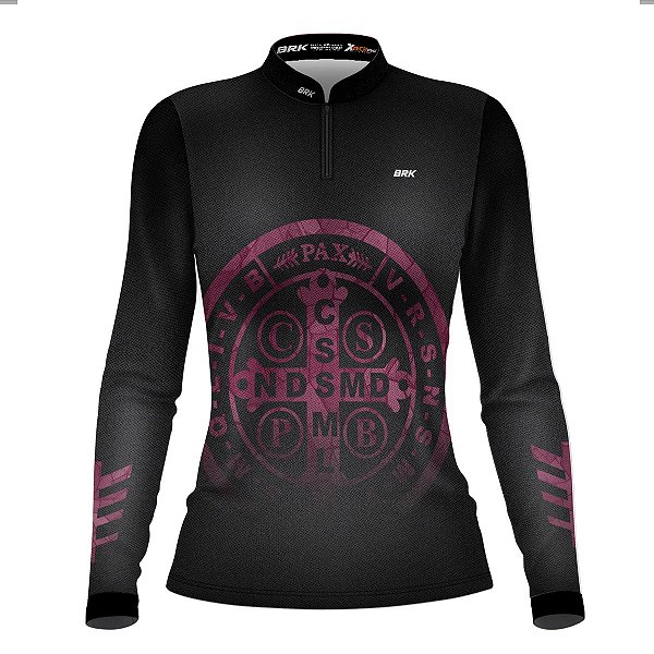 Camisa Agro BRK Medalhão de São Bento Rosa com UV50+