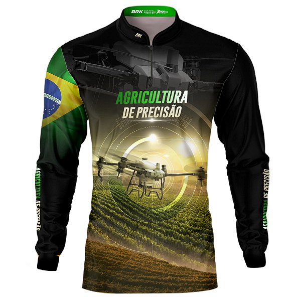 Camisa Agro BRK Drone Agricultura de Precisão com UV50+