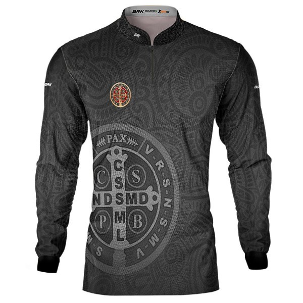 Camisa Agro BRK São Bento Dourado Preta com UV50+