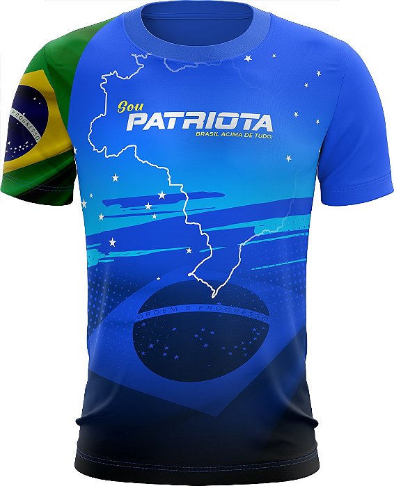 Camiseta Casual BRK Patriota Azul com Proteção UV50 +