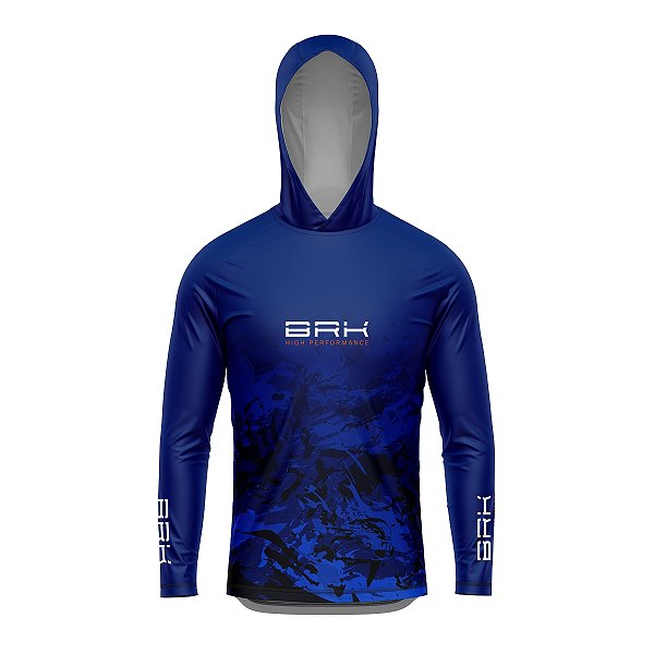 Camisa de Pesca com Capuz Brk Peacock Bass com Proteção UV50+