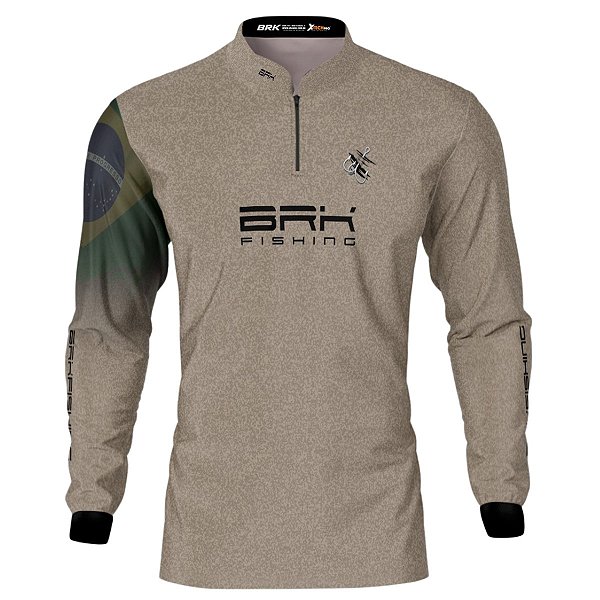 Camisa de Pesca BRK Garateia Clean Bandeira Brasil com UV50+