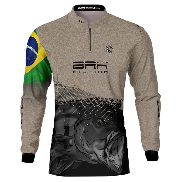 Camisa de Pesca BRK Garateia Tucunaré Brasil com UV50+
