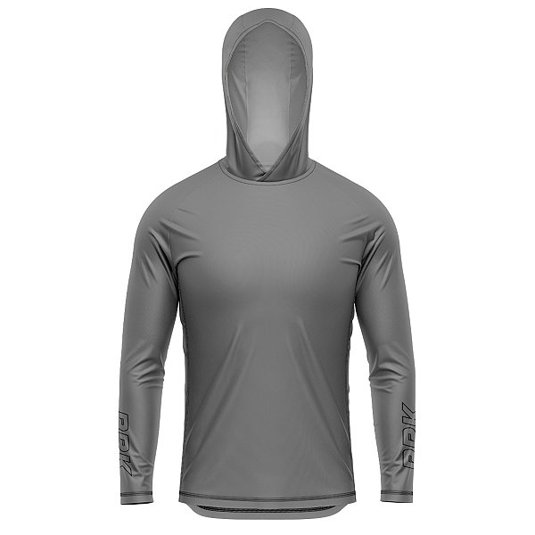 Camisa de Pesca BRK com Capuz Clean Cinza Escuro com Proteção UV50+
