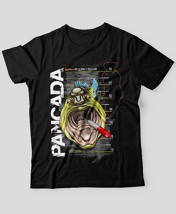 Camiseta Brk Fishing Pancada Tucunaré Azul com Algodão Egípcio