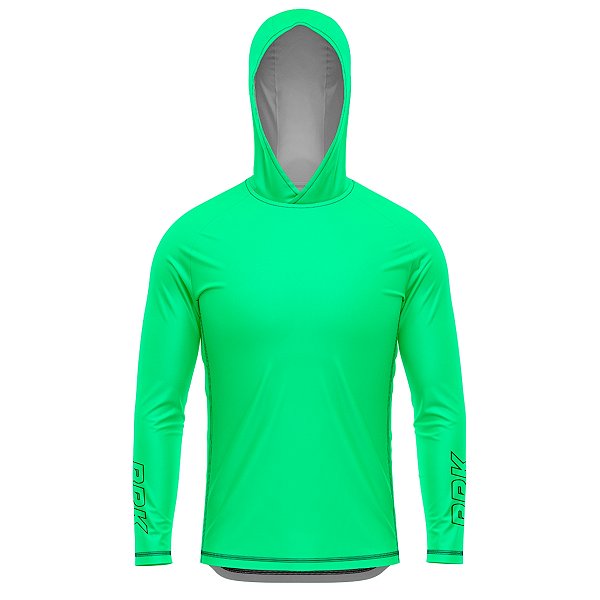 Camisa de Pesca BRK com Capuz Clean Verde Menta com Proteção UV50+