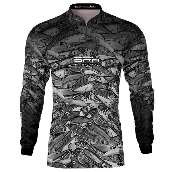 Camisa de Pesca BRK Iscas Artificias com UV50+