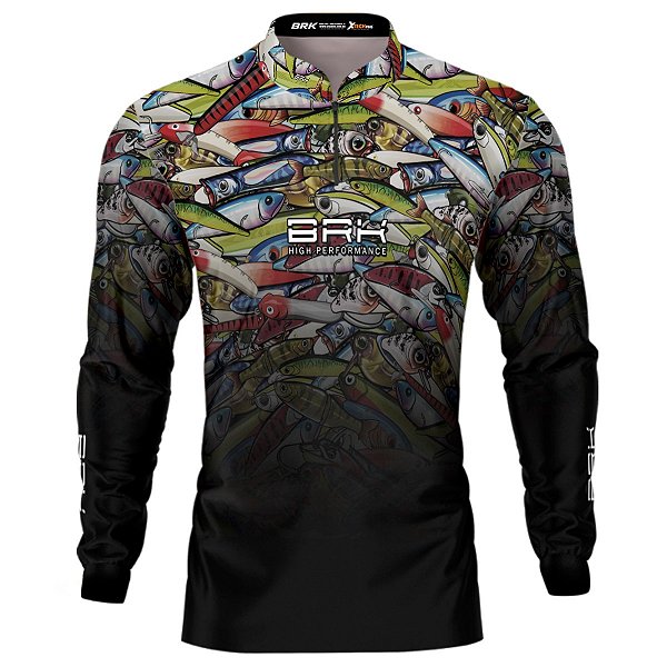 Camisa de Pesca BRK Iscas Coloridas Degradê com UV50+