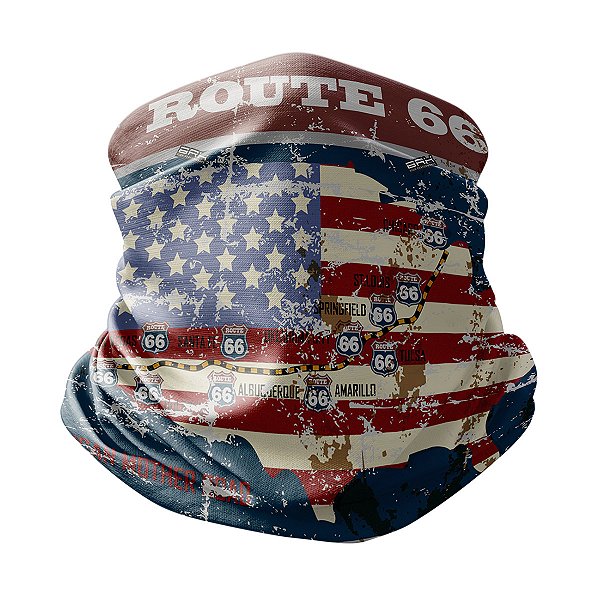 Bandana Tubeneck Brk Route 66 Map Com Proteção UV50+