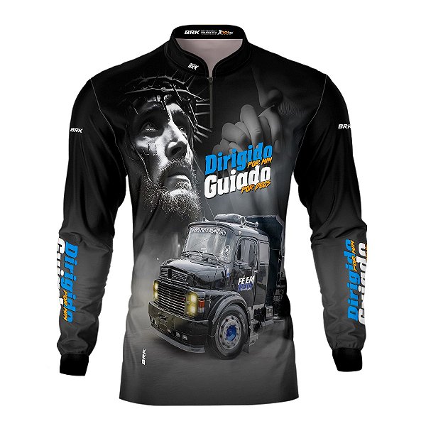 Camisa de Caminhão BRK para Caminhoneiro Dirigido por Mim, Guiado por Deus com Proteção Solar UV50+