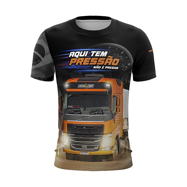 Camiseta de Caminhão Brk Aqui Tem Pressão Não Pressa Com UV50+