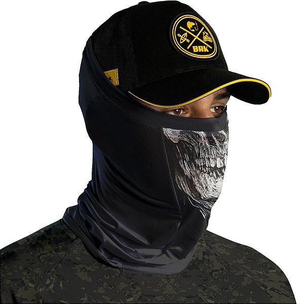 Bandana Black Mask Brk Caveira Realista Com Proteção UV50+