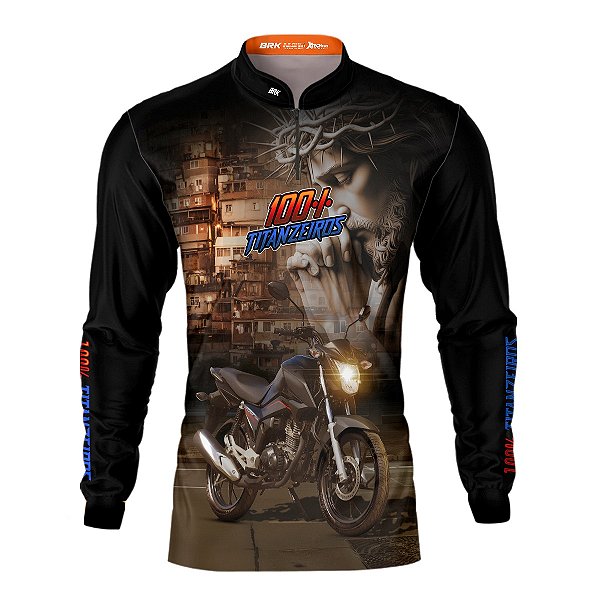 Camisa Brk Motociclismo CG160 100% Titanzeiros Proteção UV50+