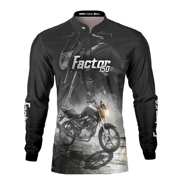 Camisa Brk Motociclismo Factor 150 Preta Proteção UV50+