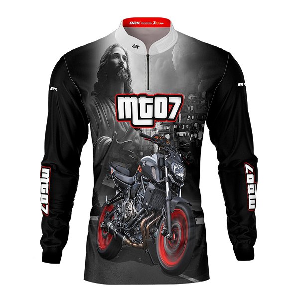 Camisa Motociclismo BRK MT07 Preta com UV50+