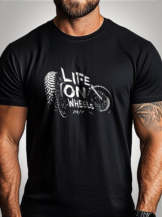 Camiseta Brk Motors Life On Wheels Algodão Egípcio