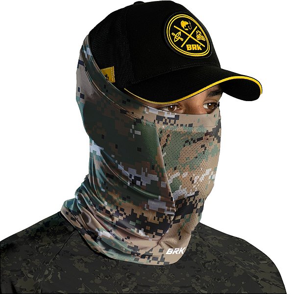 Bandana Black Mask Brk Camuflada Digital Florestal Com Proteção UV50+