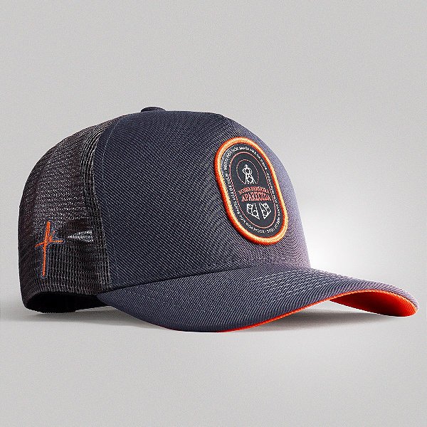 Boné Trucker Brk Nossa Senhora Aparecida Cinza e Laranja