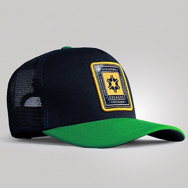 Boné Trucker Brk Agro Monograma Agronomia Preto e Verde