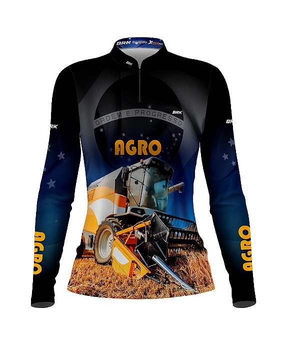 Camisa Agro Feminina Brk Agro Trator com Uv50