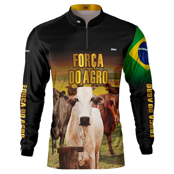 Camisa Agro Brk Força do Agro Carne Bovina com Uv50
