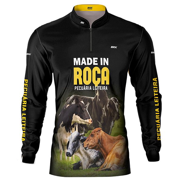 Camisa BRK Agro Gado Cruzado Pecuária Leiteira com Proteção Solar UV 50+