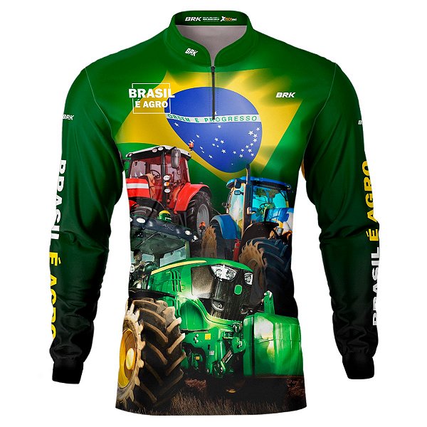Camisa Agro Brk Verde Brasil é Agro com UV50 +