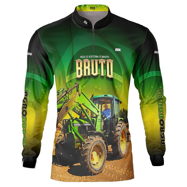 Camisa Agro BRK Aqui o Sistema é Bruto com UV50 +