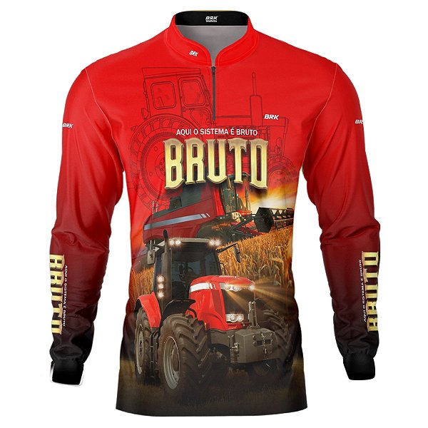 Camisa Agro BRK Vermelha  Sistema é Bruto com UV50 +