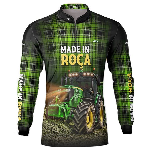 Camisa Country BRK Xadrez Verde Made in Roça com UV50 +