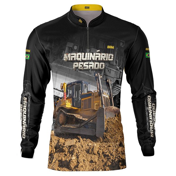 Camisa Agro BRK Maquinário Pesado Bulldozer com UV50 +