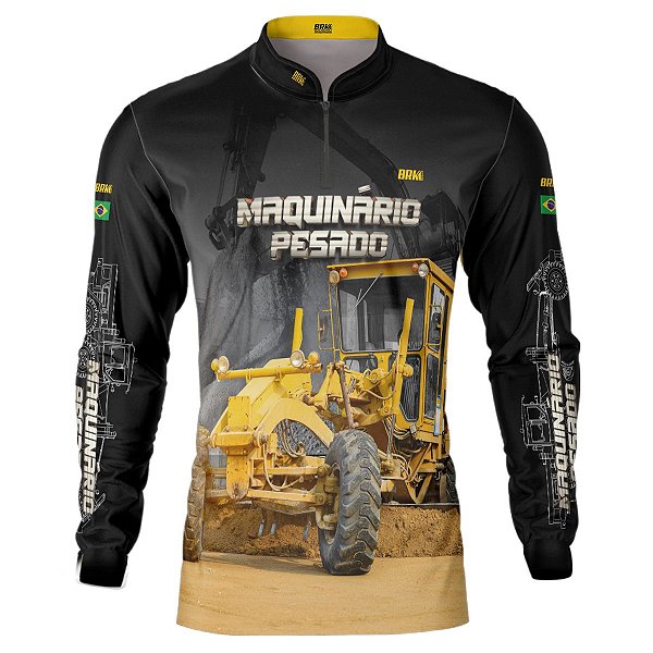 Camisa Agro BRK Motoniveladora Maquinário Pesado com UV50 +