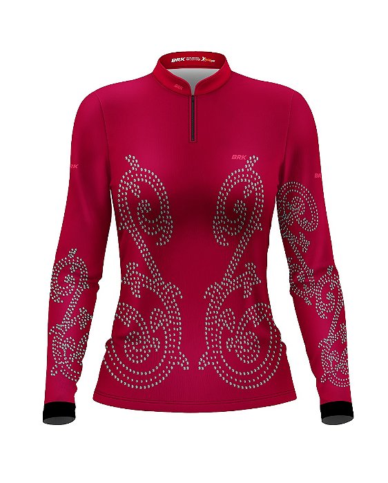 Camisa Country BRK Feminina Boiadeira Rosa com UV50 +