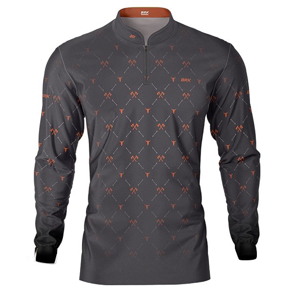 Camisa Country BRK Xadrez Orange Horse com UV50 +