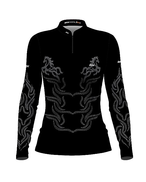 Camisa Country BRK Feminina Boiadeira Cavalo com UV50 +