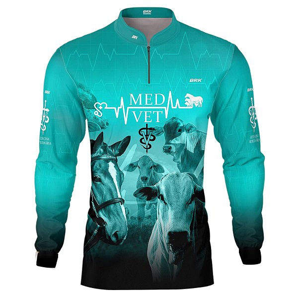Camisa Agro BRK Azul Medicina Veterinária com UV50 +