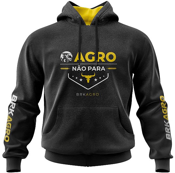 Moletom Masculino Brk  Agro Não Para - Preto
