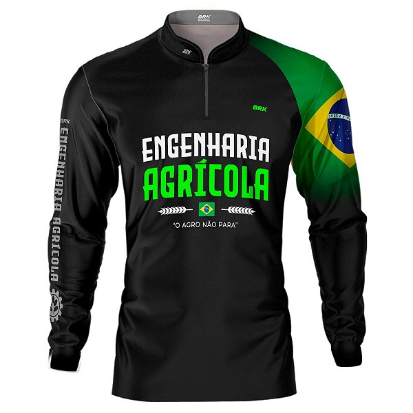 Camisa Agro BRK Preta Engenharia Agrícola com UV50 +