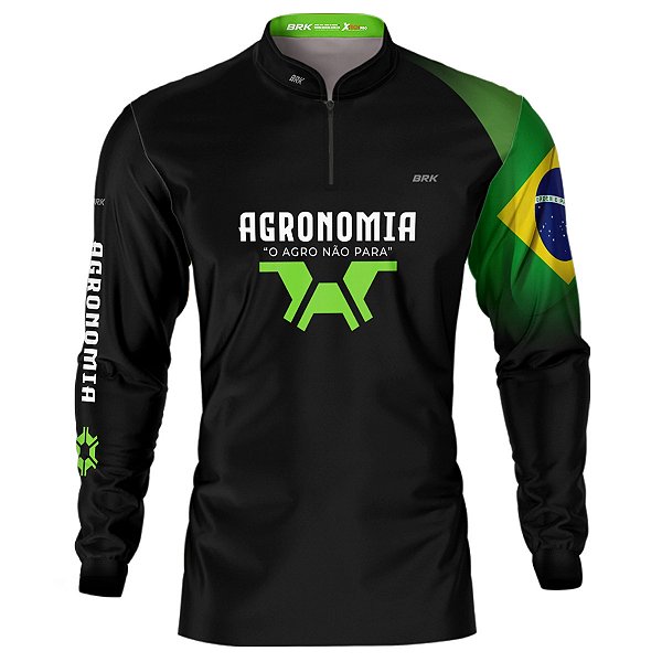 Camisa Agro BRK Preta Agronomia com UV50 +