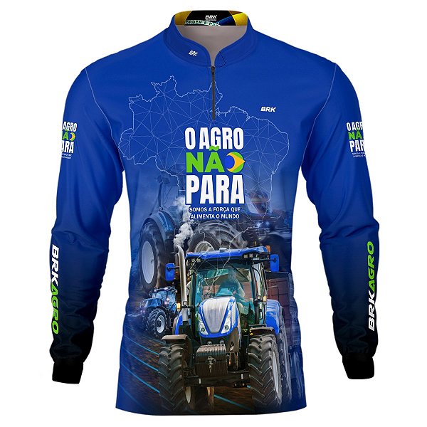Camisa Agro BRK  Azul  Agro Não Para com UV50 +