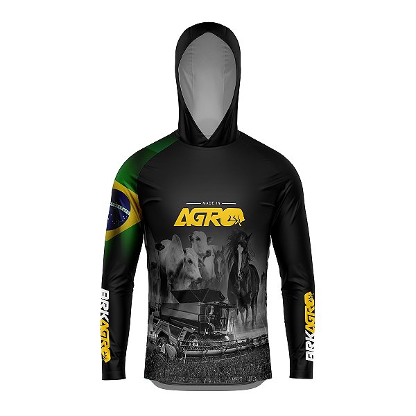 Camisa com  Capuz Agro BRK Agronomia Made in Agro com UV50 +
